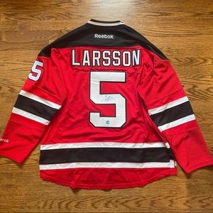 Reebok Adam Larsson Signed NJ Devils Jersey XL